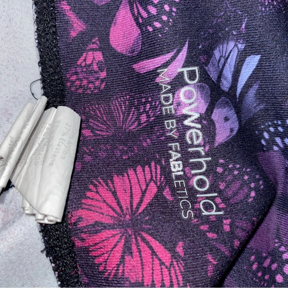 Fabletics Powerhold Leggings - Purple and Pink Butterfly Design